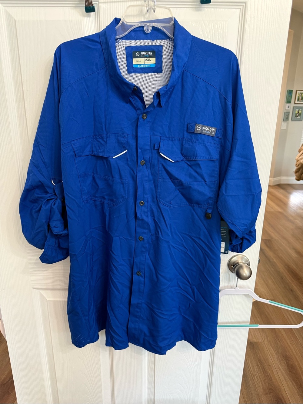 Magellan Outdoors Pro Angler Fishing Shirt Mens 2XL Blue NWT Performance